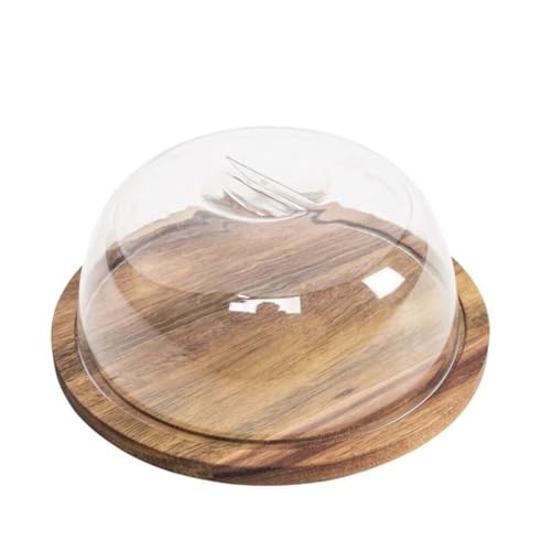 ROCKING GIFTS Quesera Redonda de Madera con Tapa 19x19 cm