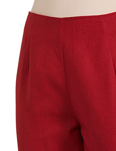 Image of BIBA Women Cotton Blend Regular Solid Pants