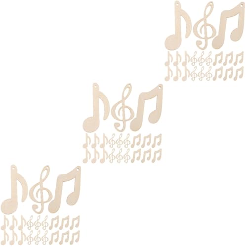 Alipis 3 Juegos Colgante De Nota Musical Piano Pegatinas Notas Decoraciones del Aula De Música Mostrar Recortes Música Pegatinas Decoración Musical Falso Jugar De Madera Beige 30 Uds * 3