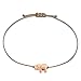 Selfmade Jewelry Elefanten Armband Rosegold auf Braunem Band - Armkettchen mit Rosegoldenem Elefant Größenverstellbares Schmuckstück Damen Frauen Mädchen (Rosegold - Braun)