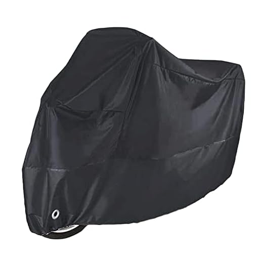 LONGLUOSI Motorcycle Cover Waterproof Windproof Outdoor Dustproof All Weather Protection,Anti-Theft Silver Lock Holes & Storage Bag, 190T Anti UV