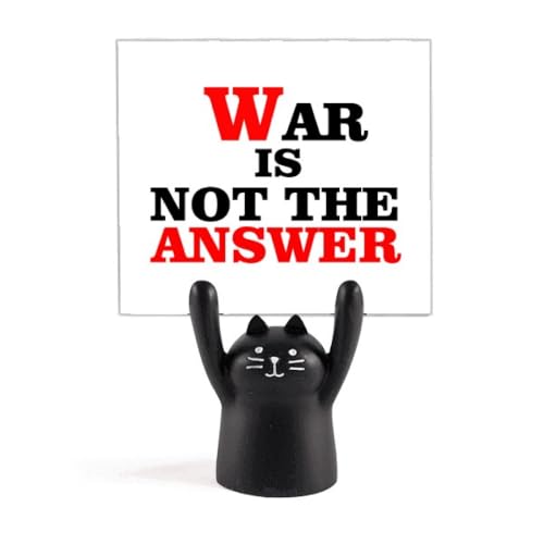 Support pour mémo chat noir exprimez la paix avec War is not The Answer