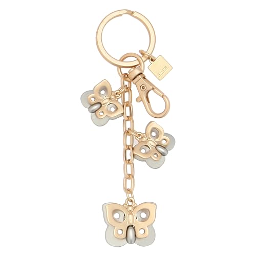 THUN - Portachiavi 3 charms farfalle - metallo, smalto a freddo - Collezione Sempre con me - 9.5 cm