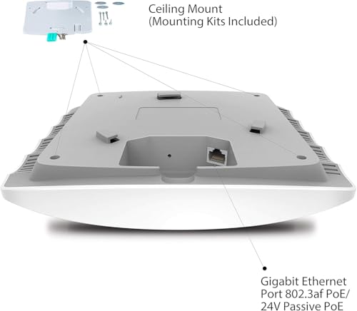 Image of TP-LINK (EAP225) AC1350 (867+450) Dual Band Wireless Ceiling Mount Access Point, POE, GB LAN, Cluster-able, Free Software