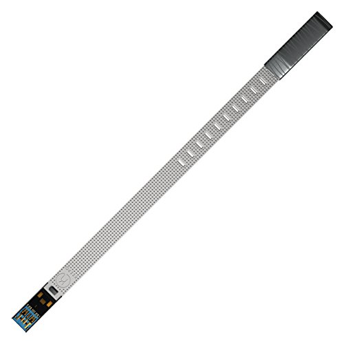 Bracelet USB Keepo 16 GB blanc platine avec plaque satinée