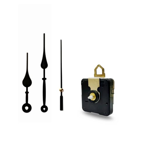 Image of 12mm Wall Clocks Silent Movement and Black Metal Hands, Battery Operated Clock Movement and Needles, Replacement Clock Machine with Hands (151)