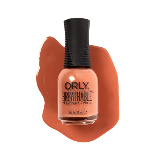 Orly Nail Polish Sunkissed | Soft Terracotta Creme Nail Lacquer from FLAWLESS Breathable Collection | Nail Treatment + Color 0.6fl oz
