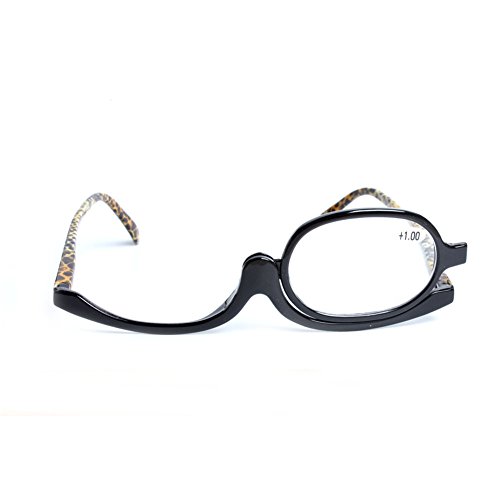 Inlefen Lunettes de maquillage grossissant maquillage Lunettes Spectacles Flip Down Lunettes de lecture Cover