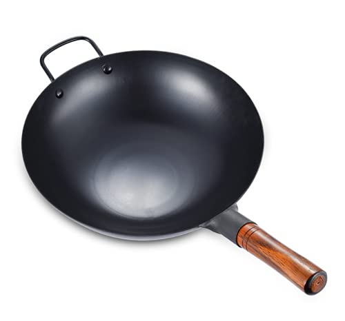 Wok de hierro hecho a mano 34cm negro miniatura 4