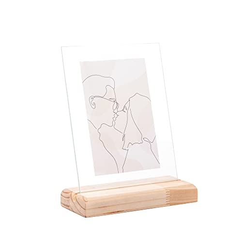 Wolff, Pinus, 13632, Porta Retrato de Madeira e Vidro Vertical Pinus 10x15cm - Woodart
