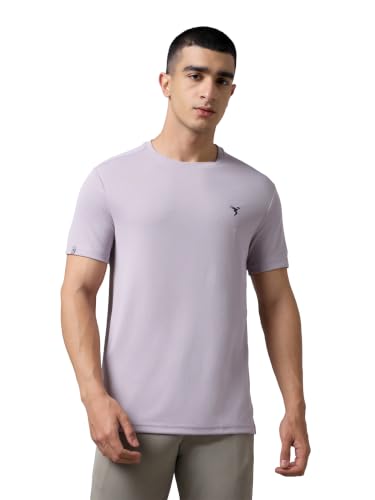 Image of TECHNOSPORT Men's Slim Fit Polyester Activewear Sports T-Shirt with Moisture-Wicking Comfort for Workout, Running & Gym