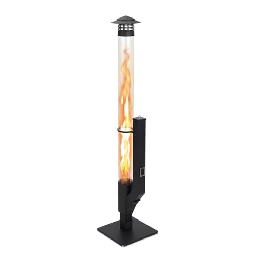 COWVIE Wood Pellet Heater with Rain Cap and Viewing Window for Patio Burning Flame, Portable Pellet...