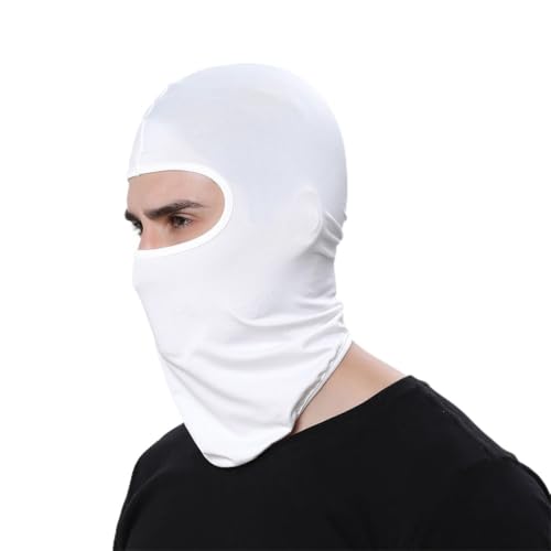 Protege tu cabeza con este pasamontañas para actividades al aire libre, ideal para motociclismo, ciclismo y más (blanco arroz)