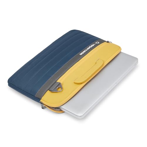 Image of uppercase Pulse Laptop Sleeve, Multi-Textured Quilted Design, Quick Access Pocket, Trolley Sleeve, Slide-in Handle & Detachable Shoulder Strap, Ideal for Men & Women | Office & Travel