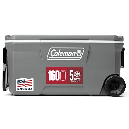 Coleman Classic Series Insulated Portable Rolling Cooler with Wheels, Leak-Resistant Outdoor Hard...