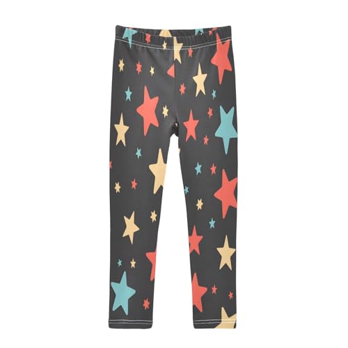 Bolaz Toddler Girls Leggings Printed Yoga Pants Leggings Red Yellow Stars for Kids