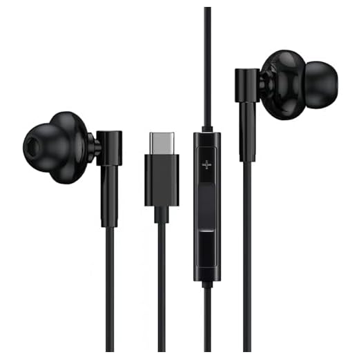 Clvrpy USB-C Wired Earphones with Microphone, Noise Canceling, Volume Control, Compatible with Galaxy S25 S24 S23 S22, iPhone 16 15, Pixel Phones