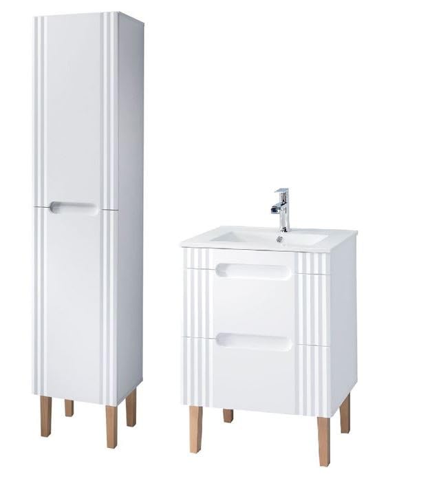 COMAD - Mueble lavabo empotrable (60 cm) + columna para colocar Oceanie White