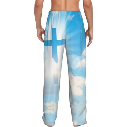 Christian Cross Jesus Men's Pajama Pants Sleepwear Bottom Long Sleeve Sleep & Lounge Pants With Pocket3