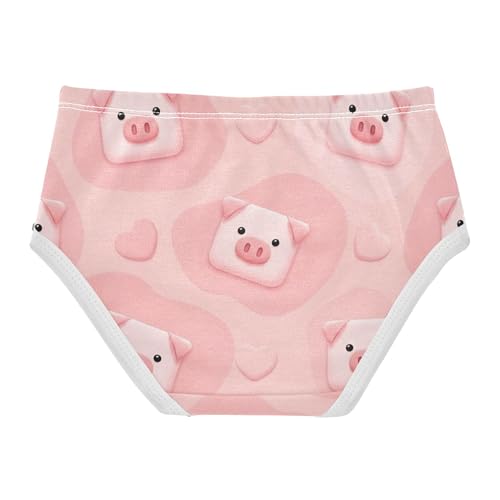 Toddler Underwear Floral 2t Cotton Cute Panties Girl Fun Print Briefs Kids Undies Cute Pig Heart Pink2