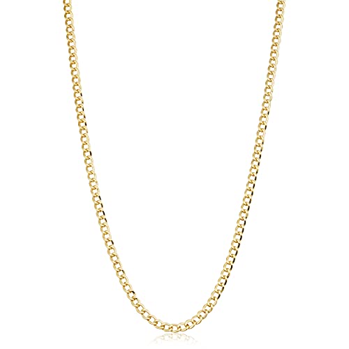 Kooljewelry 14k Yellow Gold Filled Miami Cuban Curb Link Chain Necklace 3.2mm