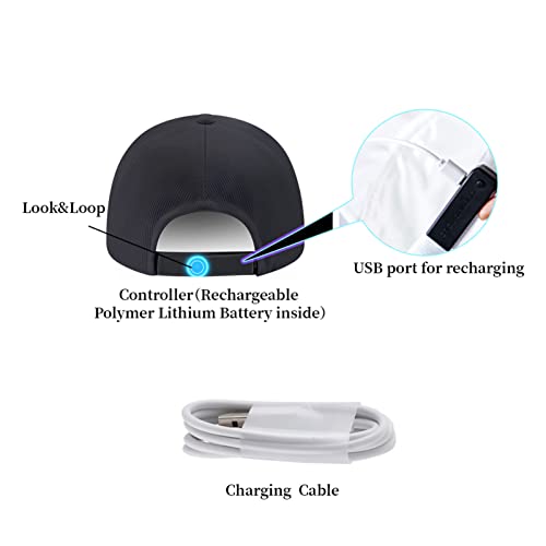 Image of lumisonata LED Cap Fiber Optic Hat EDM Baseball Caps Light Up 7 Colors Glowing USB Charging Hats Rave Accessories for Party