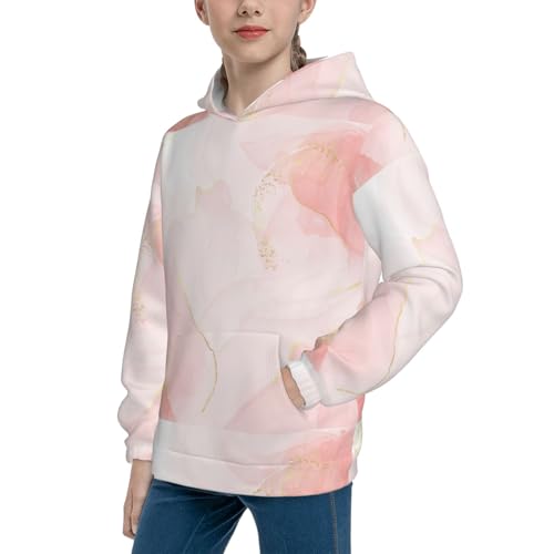 Pink Marble Kid Hoodies Boys Sweatshirts Girls Pullover with Pocket2