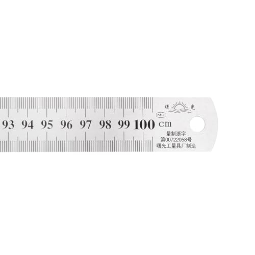 HARFINGTON ステンレススチール定規2個 長さ100cm/40インチ x 厚さ1/25インチ x 幅1-1/7インチ メートル法の直線エッジ測定ツール 木工塗装クラフト用 シルバートーン