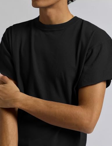 Orchidays Men's Boxy Raw Cut T Shirts Short Sleeve Round Neck Tee Casual Basic Tops3