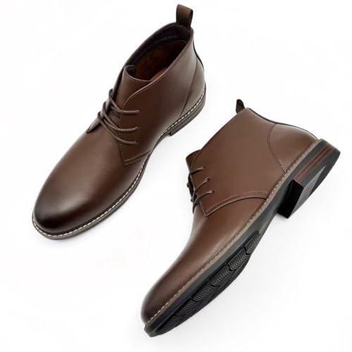 Image of Finishing & Sewing Men's Classic Dress Casual Chukka Boots Lace Up Desert Ankle Boots