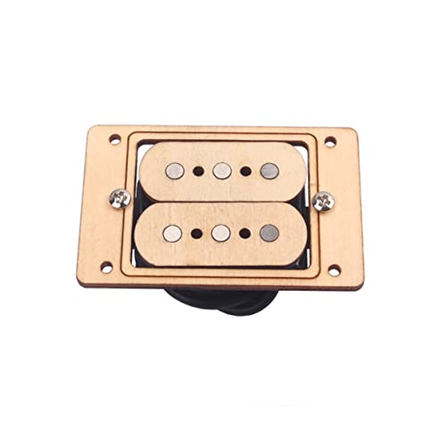 SEWACC 弦 メープルウッド エレキギター ハムバッカー ダブルコイル ピックアップ ブリッジ ネック 用 部品 ライトブラウン