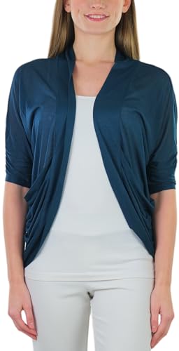 Image of ToBeInStyle Womens Open Front Casual Shrug Lightweight Layering Cardigan Sleeveless or Short Sleeve