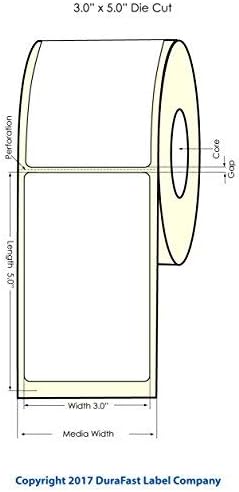 Inkjet High Gloss Roll-Fed Paper 3" x 5" Labels for Epson TM-C3500, TM-C3400, ColorWorks C3500 and ColorWorks C3400, 1070 Labels/Roll on a 4" Outer Diameter