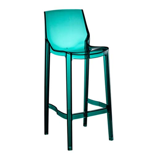 BB- Elegante Barra Transparente Taburete Bar Restaurante Cocina Taburete Alto Silla de Descanso para el hogar Color Transparente 0507 (Color : Verde, Tamaño : 75cm Seat High)