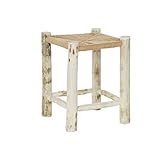 DKD Home Decor Taburete Color marrón y Natural, de Fibra (31 x 31 x 40 centímetros)