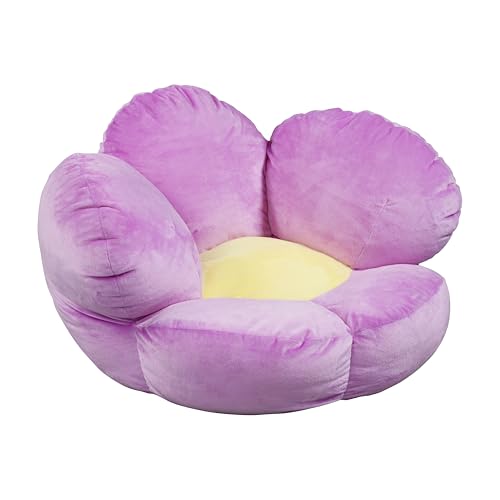 ECR4Kids SoftZone Flower Cozy Cushion Floor Pillow, Bright Purple