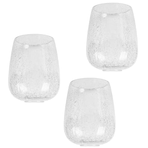 Image of Crackle Glass shade, LEDupdates 3 Packs 5 inch wide Globe Clear Crack finish Globe for Light fixture lamp upgrade replacement 1 inch 5 /8 fitter