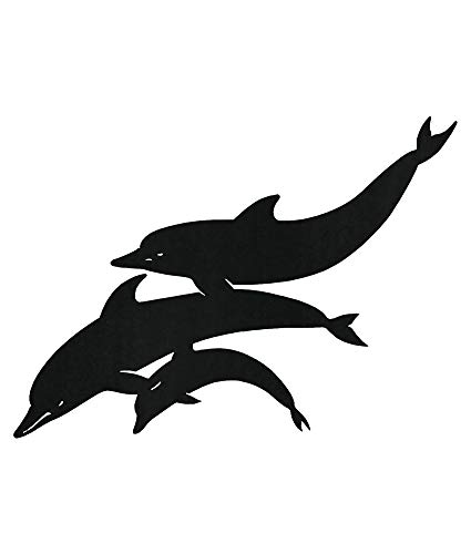 Arthifor - Silueta Delfines de forja (40,2 cm de Alto x 54,9 cm de Ancho y 0.3 cm de Grosor) - Figura de Delfines en Hierro para decoración - Fabricado Artesanalmente en España.
