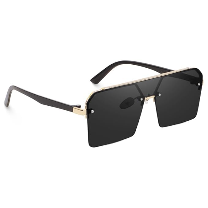 valwick Classic One Piece Oversized Sunglasses, Rimless, Stylish Retro Design for Men and Women-picture-38