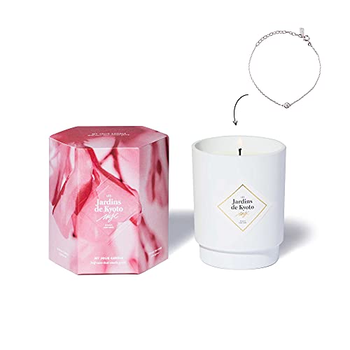 My Jolie CANDLE | Vela perfumada Flor de Cerezo con joya (Les Jardins de Kyoto) | Brazalete Plata |...