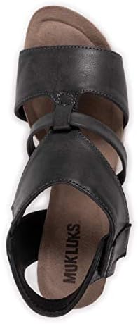 MUK LUKS Women's Pitch Soprano Sandal-Grey Wedge, 6 | Image 4