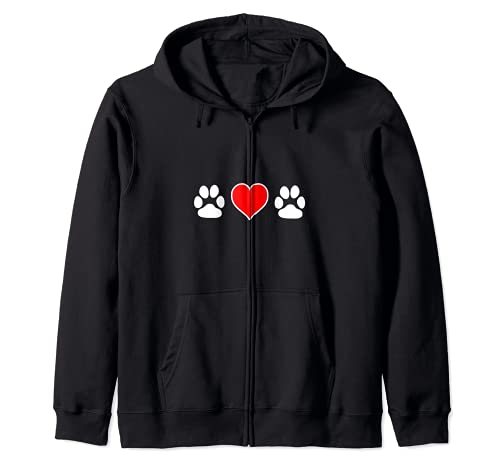 Love Dogs Cute Design Zip Hoodie, Black