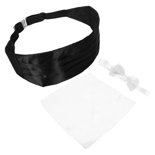 Set de accesorios de esmoquin para hombre con corbatín y pañuelo miniatura 1
