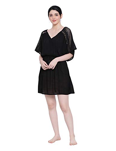 Image of oxolloxo Women's V-Neck Solid A-Line Nightwear Dress
