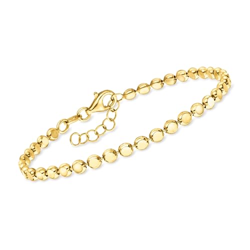 Pure Collection by Ross-Simons Italian 18kt Gold Vermeil Flat-Bead Bracelet