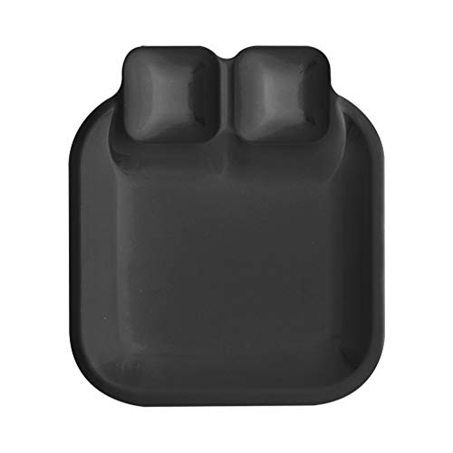 Milton Chip and Dip Square Melamine Plate, Black (11.2") The Connection