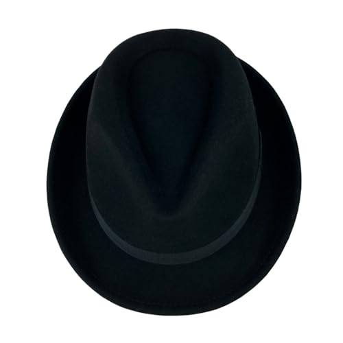 Image of FREEBIRD99 100% Wool Felt Panama Fedora Hat Short Brim Trilby Flat Hat for Men Women
