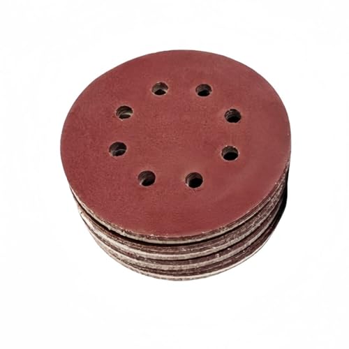 Lija, Almohadilla de lijado de alúmina de 5 pulgadas, 50 Uds., 8 agujeros, hoja de lijado, papel de lija for Metal, madera, vidrio, herramienta abrasiva for coche(40-50PCS)