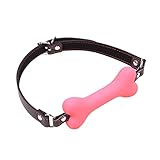 Offener Mund Silikon Sex Knebel für Bondage Fesseln, Hundeknochen geformt Bondage Knebel für SM Spiele, Silikon Sexspielzeug SM Beißknebel Maulkörbe (Rosa-1)