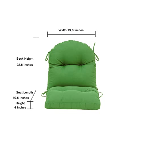 Image of QILLOWAY Tufted Outdoor Chair Cushion Set of 4, Waterproof 43x20x4 Inch Non Slip Replacement Pad for Wicker Lounge Patio Furniture, Green